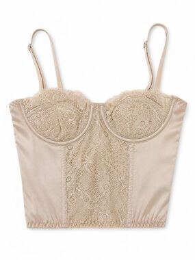 Urban Outfitters Lace Bustier Crop Top Fairy Ethereal Cream Size Small